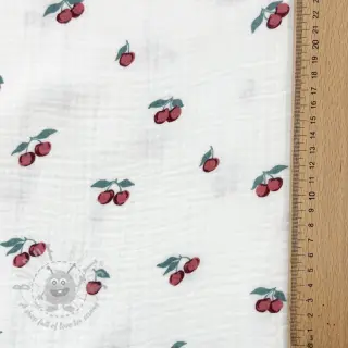 Dubbelgasväv/muslin Fruits cherry ORGANIC