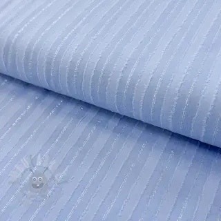 Bomullstyg VOILE LUREX Stripes light blue