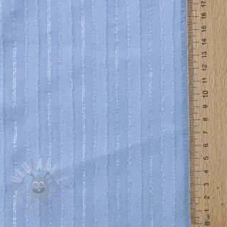 Bomullstyg VOILE LUREX Stripes light blue