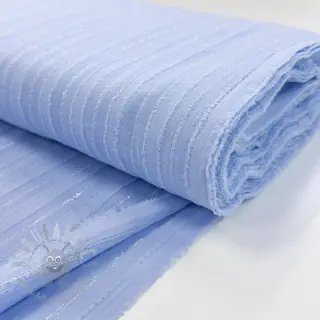 Bomullstyg VOILE LUREX Stripes light blue