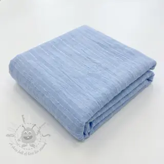 Bomullstyg VOILE LUREX Stripes light blue