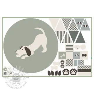 Bomullstyg Dog PANEL digital print
