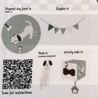 Bomullstyg Dog PANEL digital print