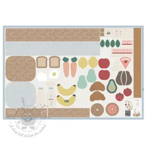 Bomullstyg Farmers market PANEL digital print