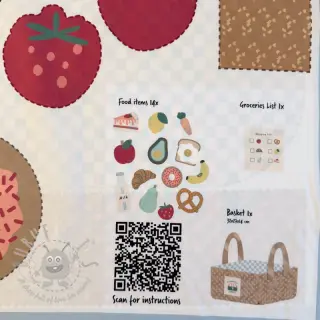 Bomullstyg Farmers market PANEL digital print