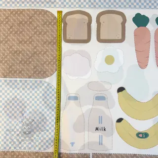 Bomullstyg Farmers market PANEL digital print