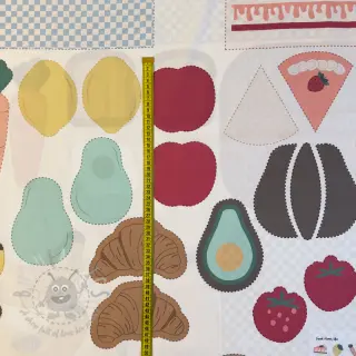 Bomullstyg Farmers market PANEL digital print