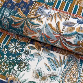 Dekoračná látka jacquard Basmati allover bleu