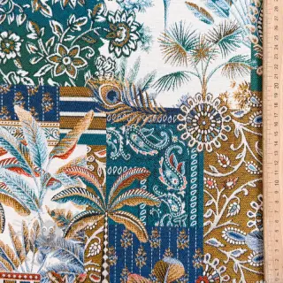 Dekorationstyg jacquard Basmati allover bleu