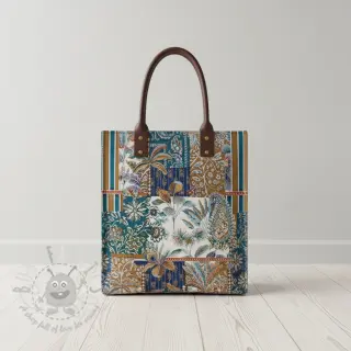 Dekorationstyg jacquard Basmati allover bleu