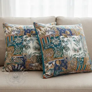 Dekorationstyg jacquard Basmati allover bleu