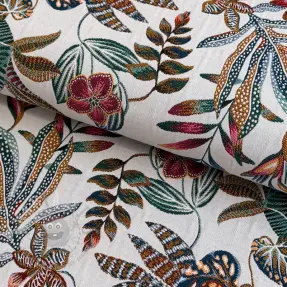 Dekorationstyg jacquard Neroli allover blanc