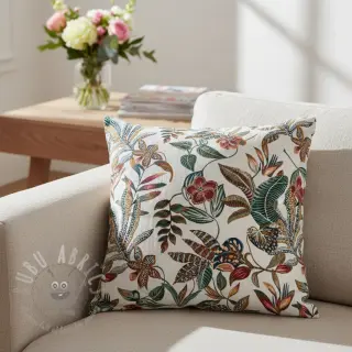 Dekorationstyg jacquard Neroli allover blanc