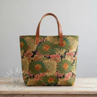 Dekorationstyg jacquard Matcha allover kaki