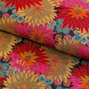 Dekorationstyg jacquard Matcha allover rouge