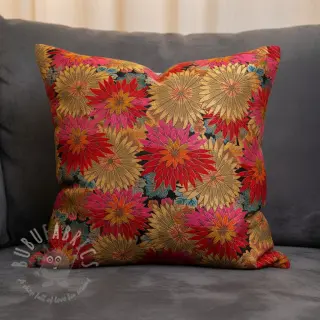 Dekorationstyg jacquard Matcha allover rouge