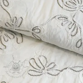 Bomullstyg EMBROIDERY Loom En Light off white