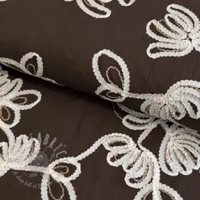 Bomullstyg EMBROIDERY Loom En Light brown