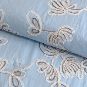 Bomullstyg EMBROIDERY Loom En Light baby blue