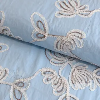 Bomullstyg EMBROIDERY Loom En Light baby blue
