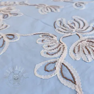 Bomullstyg EMBROIDERY Loom En Light baby blue