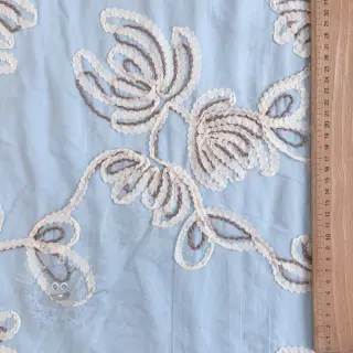 Bomullstyg EMBROIDERY Loom En Light baby blue