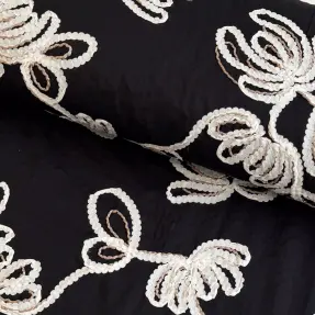 Bavlnená látka EMBROIDERY Loom En Light black