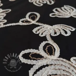 Bomullstyg EMBROIDERY Loom En Light black