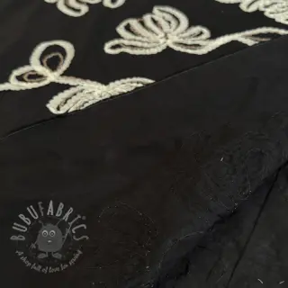 Bomullstyg EMBROIDERY Loom En Light black