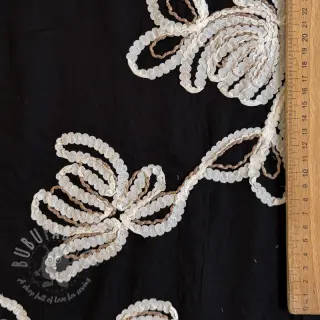 Bomullstyg EMBROIDERY Loom En Light black