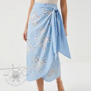 Bomullstyg EMBROIDERY Loom En Light baby blue