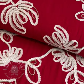 Bomullstyg EMBROIDERY Loom En Light red
