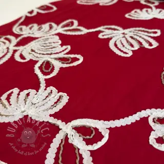 Bomullstyg EMBROIDERY Loom En Light red
