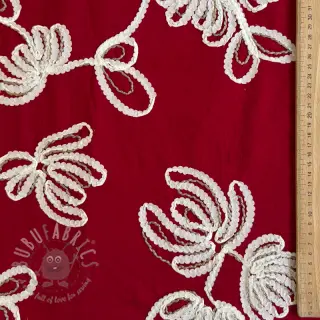 Bomullstyg EMBROIDERY Loom En Light red