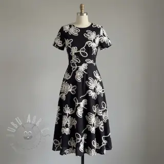 Bomullstyg EMBROIDERY Loom En Light black