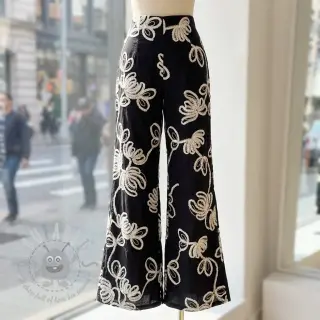 Bomullstyg EMBROIDERY Loom En Light black
