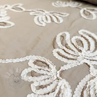 Bomullstyg EMBROIDERY Loom En Light natural