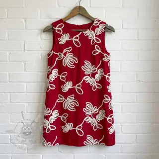 Bomullstyg EMBROIDERY Loom En Light red