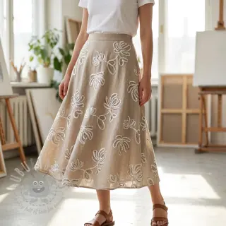 Bomullstyg EMBROIDERY Loom En Light natural