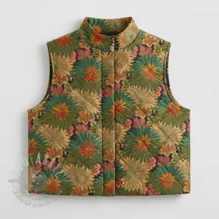 Dekorationstyg jacquard Matcha allover kaki