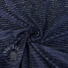 Sammet VELVET LUREX Stripe marine