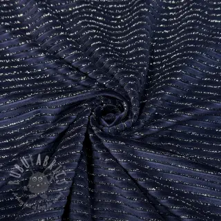 Sammet VELVET LUREX Stripe marine