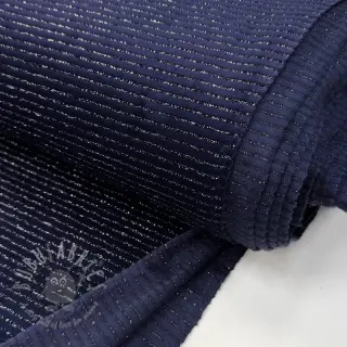 Sammet VELVET LUREX Stripe marine