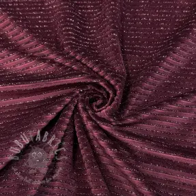 Sammet VELVET LUREX Stripe bordeaux