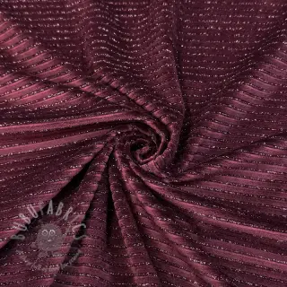 Sammet VELVET LUREX Stripe bordeaux