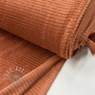 Sammet VELVET LUREX Stripe brick