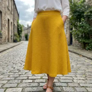 Tröjtrikå WAFFLE BIG KNIT ochre