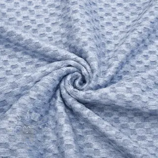 Stickat tyg Angora honey blue