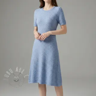 Stickat tyg Angora honey blue