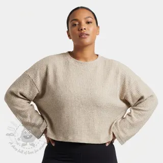 Stickat tyg Angora honey natural